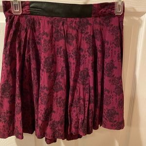 Burgundy and Black Skirt